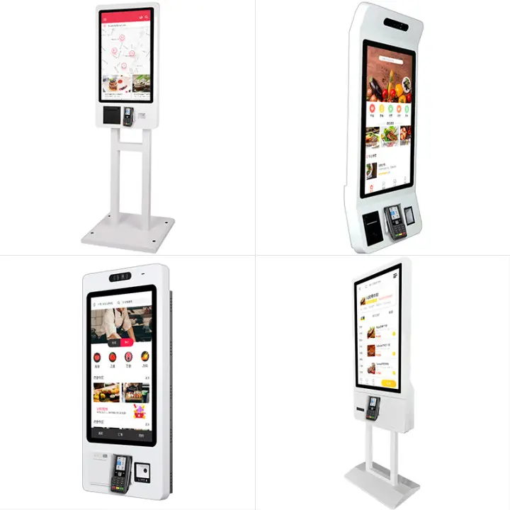 32 inç dokunmatik ekran pos sistemleri kendini ödeme hizmeti ödeme sipariş hızlı gıda restoranlar için kiosk