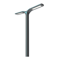 Lampe solaire LED pour rue et jardin, 30WX2, batterie 3.2V 60AH, lumière élégante et moderne, 6000K, PC aluminium, IP65, 1460X190MM