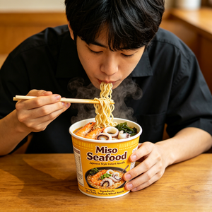 Nouilles Ramen aux fruits de mer au miso japonais authentique avec un riche bouillon Umami - Product Image 5