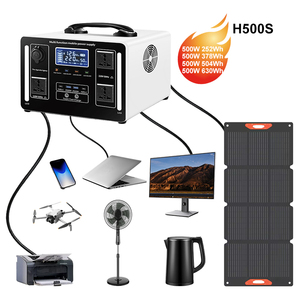 สถานีไฟฟ้าพกพาแบตเตอรี่ลิเธียมเทอร์นารี 500W 504Wh พร้อมแผงโซลาร์เซลล์ขนาดเล็กแบบพกพา ระบบ MPPT คลื่นไซน์บริสุทธิ์  ใช้พลังงานจากแผงโซลาร์เซลล์  พร้อมช่องเสียบที่จุดบุหรี่ - Product Image 1