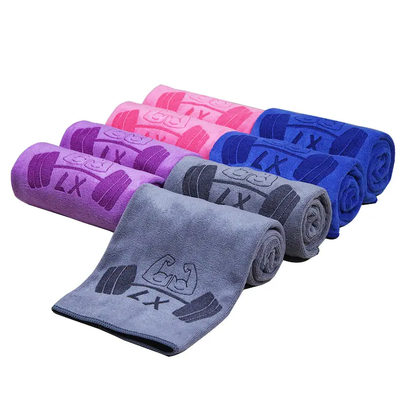 Yüksek kalite mikrofiber spor salonu havlu süper yumuşak 400gsm Polyester özel Logo lazer baskı spor havlu