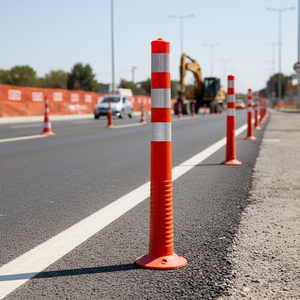 Poste Delimitador de Alta Resistencia de 120 x 11 cm para Seguridad Vial y de Tráfico con Cinta Reflectante de PVC y Goma - Product Image 3