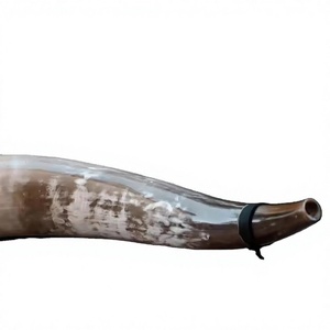 Trompette de combat traditionnelle de haute qualité, écologique, en corne de bœuf, design Viking Sofarhorn, détail en pierre d'agate polie, personnalisable - Product Image 1