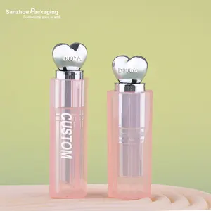 Lip glow heart shaped lipstick container square lipstick tube empty lipstick case private logo push up lip balm container