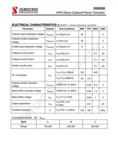 Transistor plan épitaxial au silicium SS8050 Y1 <span class=keywords><strong>8050</strong></span> NPN SS8550 Y2 PNP SOT-23 1.5A 25V pour commutation de courant à collecteur élevé - Product Image 4