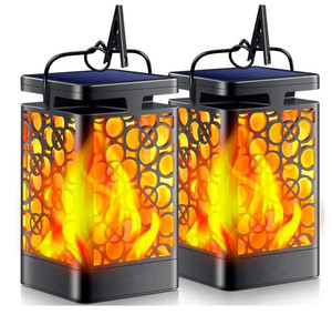 Linternas solares de llama parpadeante para exteriores mejoradas, luces LED decorativas colgantes impermeables de Navidad para Patio, cubierta Solar - Product Image 1