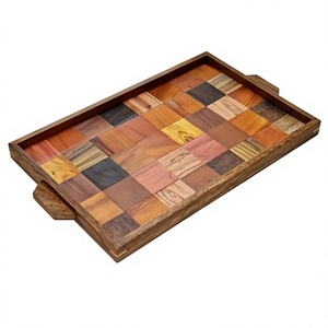 Bandeja Decorativa de Madera Hecha a Mano, Ecológica, con Acabado Pulido, Diseño Personalizado con Patrón de Dibujos Animados, para Servir el Desayuno - Product Image 1