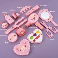 Meilleures ventes : Trousse de jeu en bois de simulation pour enfants, comprenant boîte à cosmétiques et bijoux, coiffeuse de princesse et sac de rangement, idéal pour les cadeaux d'anniversaire