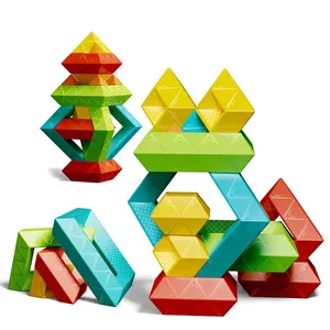 Kreative Kinder Puzzle Block Regenbogen Pyramide Stapeln Montessori Kindergarten Stiel Sensorische Spielzeuge Logisches Lernspiel zeug