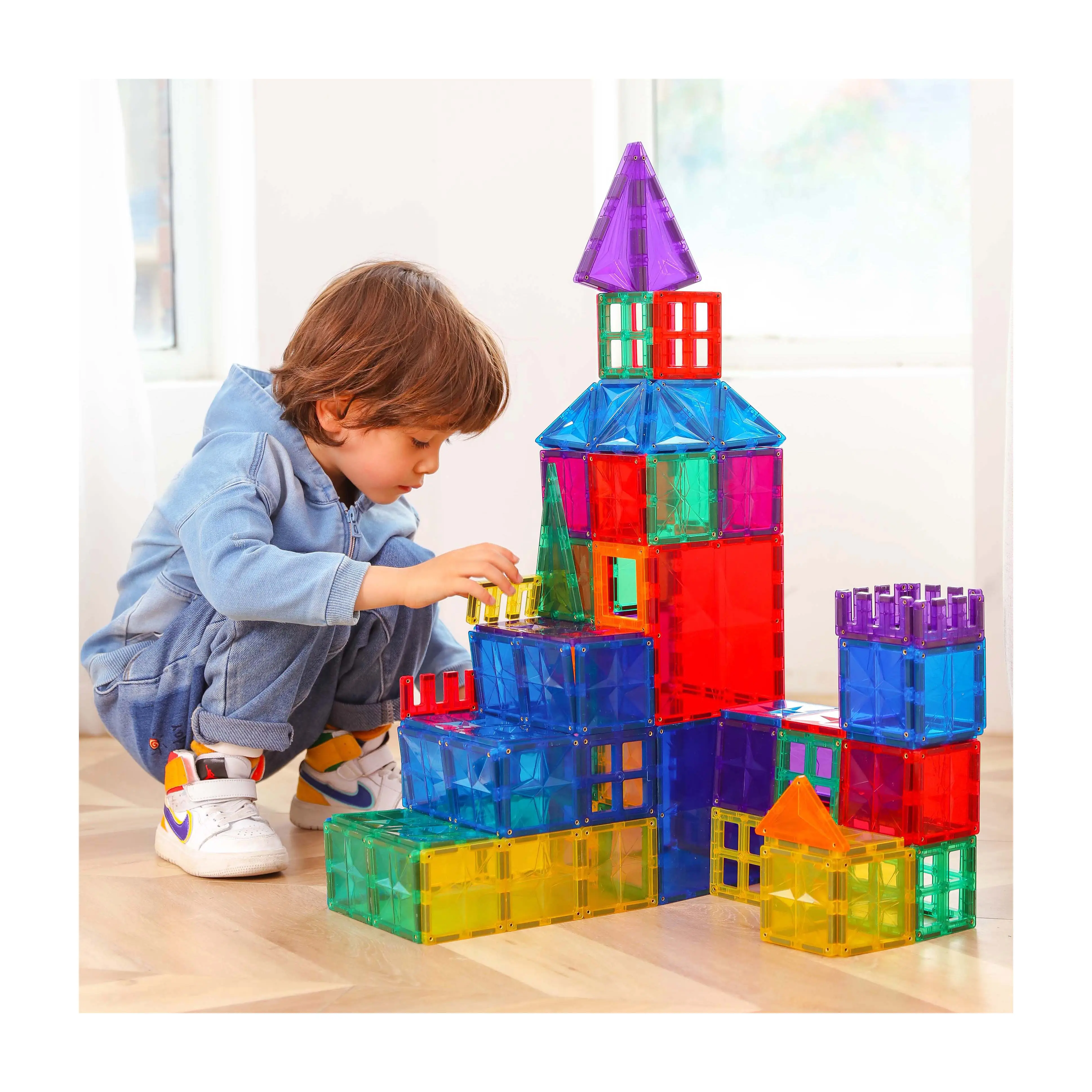 Mntl 182-piece Magnetic Building Tiles Best Price Educational Magnetic Building Block Toy For Kids