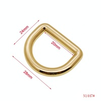 Mode 20mm Or Clair Métal D-ring Boucle Boucle En Cuir Sac Matériel Alliage d Anneaux Haute Qualité Rustless D Boucles pour Sac À Main