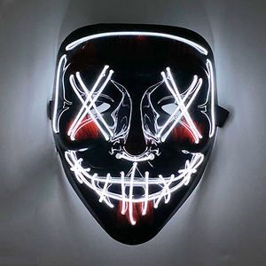 Inalámbrico Scary Glowing Mask <span class=keywords><strong>LED</strong></span> Luminous Purge Mask Halloween Horror Neon Light up Cosplay Party Mask Festival Supplies - Product Image 4