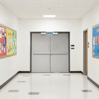 Portes de sécurité doubles, porte d'entrée en acier résistant au feu, 1 heure de résistance au feu, pour école, hôpital, porte de sortie d'urgence avec barre anti-panique