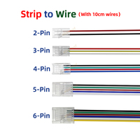 Connecteurs rapides pour bandes LED PC 8mm 10mm 2Pin 3Pin 4Pin 5Pin 6Pin 12mm IP20 IP65 avec contacts en cuivre étamé