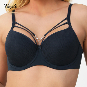 Weiyesi Collection d'été Soutien-gorge non rembourré à armatures Soutien-gorge grande taille pour femmes avec gros seins sous armatures - Product Image 3