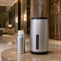 Bouteille de recharge diffuseur de parfum 200 ml en aluminium brillant avec bouchon blanc et bouchon intérieur inviolable