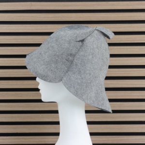 Chapeau de sauna en feutre recyclé gris écologique avec cornes de diable, vente en gros, logo personnalisé, directement de l'usine, pour hammam et spa - Product Image 5