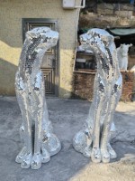 Sculpture d'animal léopard en résine peinte à la main, taille réelle, finition miroir dorée brillante - Décoration de mariage et cadeau