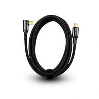 Câble USB 3.2 Gen2 Type-C Mâle-Mâle à Angle Droit, Blindage en Nylon Tressé, Charge Rapide PD 100W, Transfert Audio 10 Gbit/s 4K, Coudé