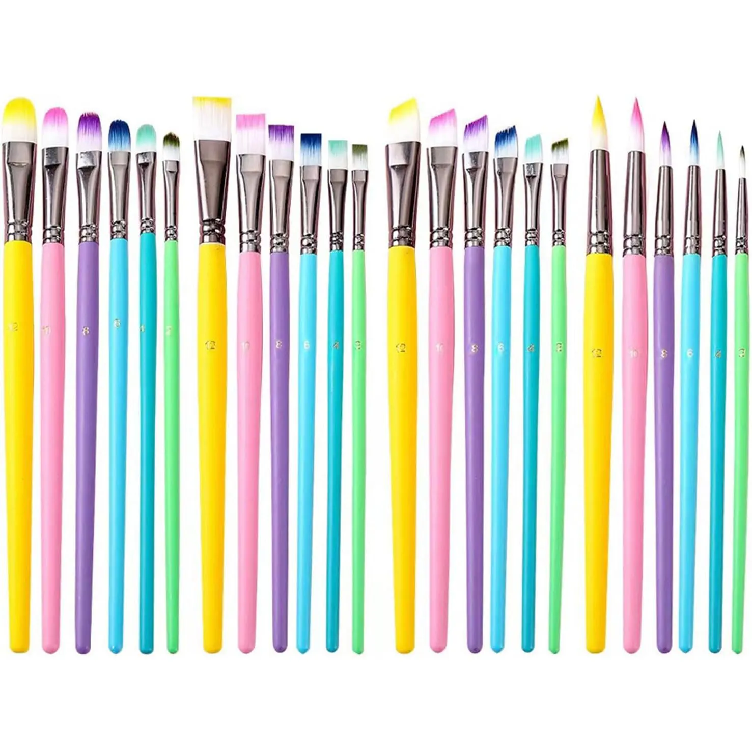 BOMEGA Series 1106 Colourful Nylon Hair Paint Brush