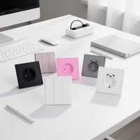 Nouvelle série de prises murales à cadre unique, type E français avec USB C+C, installation rapide sans outil, norme TUV UE, noir, blanc, gris, rose, beige