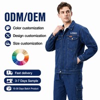Ensemble de vêtements de travail de soudage robustes 310 GSM, résistant aux étincelles, anti-brûlure, réfléchissant, triple couture, uniforme de charpentier unisexe