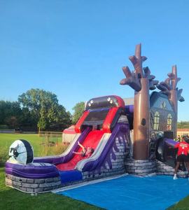 Venta caliente nueva casa embrujada Casa de rebote con combinación de tobogán para fiestas de Halloween inflable Witches Brew Combo - Product Image 3