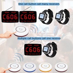 Hospital Nurse Panic Push Buzzer Waiter Service Bell Vibrating Smart Watch Wireless Call Button Restaurant Calling System Pager