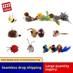 For Plush Eco-friendly Cat <strong>Toy</strong> Simulation Sounding Bird Mouse <strong>Parrot</strong> Hedgehog Cricket Teasing Stick Grinding Teeth - Product Image 3