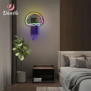 Espelho de néon personalizado com luz LED para decoração de quarto de casamento, espelho de néon colorido amor Divatla