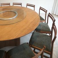 Meubles de maison nordiques, table à manger ronde en bois massif moderne, ensemble de table à manger ronde de luxe avec 8 chaises pour restaurant