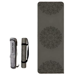 Tapis de yoga en caoutchouc naturel PU vert anti-dérapant 185*68*0.5cm avec sac et logo personnalisé gravé au laser - Product Image 1