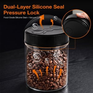 <b>Automatic</b> Vacuum Glass Coffee Canister Electric Airtight Coffee Storage Jar with Smart Pressure Detection Date Tracker - Product Image 2