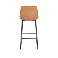 Tabouret de bar en cuir PU à cadre en fer au design minimaliste chaise tabouret haut Vintage à la mode pour salle à manger cuisine maison Bar salon