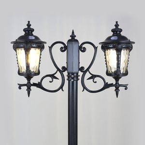 Lámpara de Jardín Exterior, Poste de Latón con LED Blanco Cálido, Pantalla de Vidrio, IP66, Sensor de Movimiento, Energía Solar, CA 220V, Garantía de 10 Años - Product Image 2