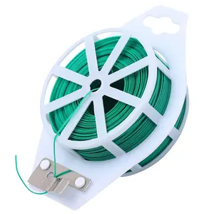 50M 100M garden plant binding wired flat twist tie wire garden twist tie bundle tying coi guangzhou twist tie wire