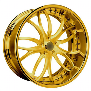 Jantes de voiture forgées <span class=keywords><strong>2</strong></span> ou 3 pièces, finition chrome doré, à déport profond, 20, 22, 24, 26 pouces, pour camionnettes et voitures, compatibles Oldsmobile, Jeep Gladiator, GMC, RAM - Product Image 1
