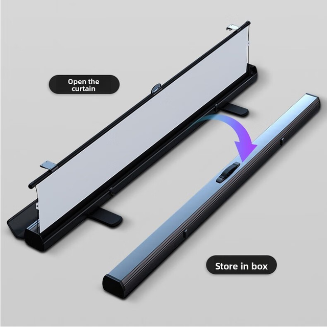 Home Movie Meeting Screen 60 80 100 110 Inch Portable Floor Standing Projector Screen Manual air Pressure Floor up Screen