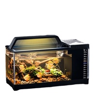 Aquarium de bureau rectangulaire compact d'Amérique du Sud avec filtre latéral intégré, éclairage et chauffage, entretien facile, sans changement d'eau