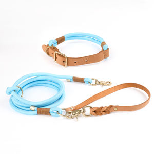 Laisse en cuir végétalien réglable pour chien, collier de luxe, 2024 pour petits, moyens et grands chiens - Product Image 1