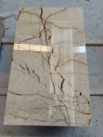 Table basse moderne Sofita en marbre doré, table centrale de luxe en pierre naturelle, pierre à veines rouges, meubles de salon pour villa