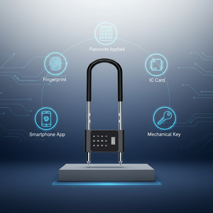 Glomarket Intelligent Fingerprint U-shaped Ble <b>Lock</b> Can Password Swipe Mechanical <b>Key</b> Unlocking for Office Shop Glass Door - Product Image 1