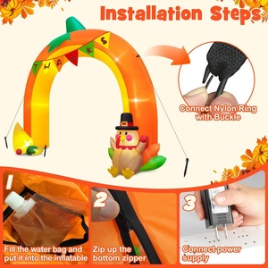 Arche Gonflable Géante en Forme de Dinde pour Décoration Extérieure de Jardin, Thanksgiving et Automne, Imperméable, Couleurs Personnalisables - Product Image 3