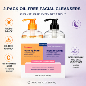 Limpiador Facial Diario con Fórmula Suave y Logotipo Personalizado, Control de Grasa, Iluminador, Paquete de 2 Limpiadores Faciales Sin Aceite - Product Image 3