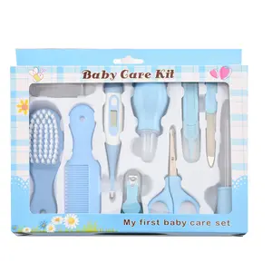 10 Pcs Baby Grooming Baby Healthcare Kit and Baby Nail Kit Contain Scissors Hair Comb Brush Nose Cleaner