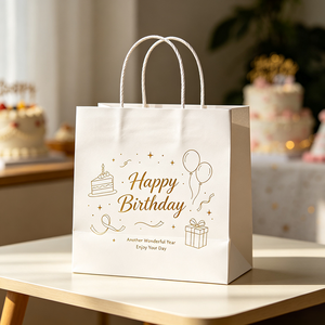 <strong>Bolsa</strong> De Papel Para Cumpleanos Con Diseno Gratuito, <strong>Bolsa</strong> Personalizada De Regalo De Lujo Con Asa Para Regalos Premium - Product Image 1