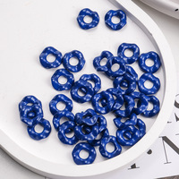 Perles rondes perforées en acrylique à dentelle ondulée, breloque pour sac, chaîne de téléphone en acrylique, bracelet, accessoires de bijoux DIY