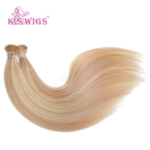 K.SWIGS P18-613# color Highlighted Blonde Stick 100% Virgin Human Hair Straight Cuticle Aligned No <b>Tangle</b> I-Tip Hair Extensions - Product Image 5