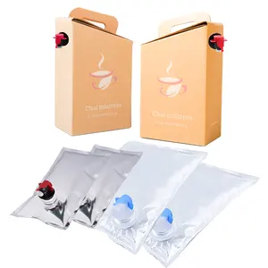 Aluminum Transparent BIB 3L 5L 10L 20L Plastic Tap Bag For Drinking Water Wine Juice Bag In Box With Butterfly Valve Vitop