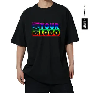 드롭 어깨 고품질 230 gsm 100% 코튼 무거운 무게 두꺼운 젊은 T 셔츠 Streetwear 힙합 스타일 사용자 정의 인쇄